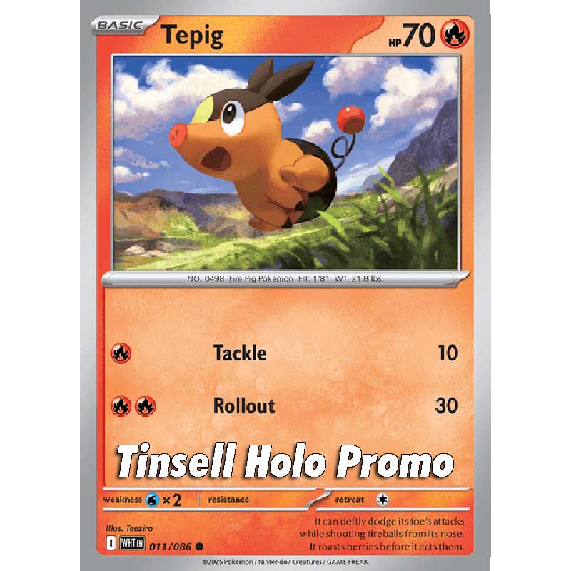SV10.5W - White Flare - 011/086 - Tepig - Tinsel Holo Promo