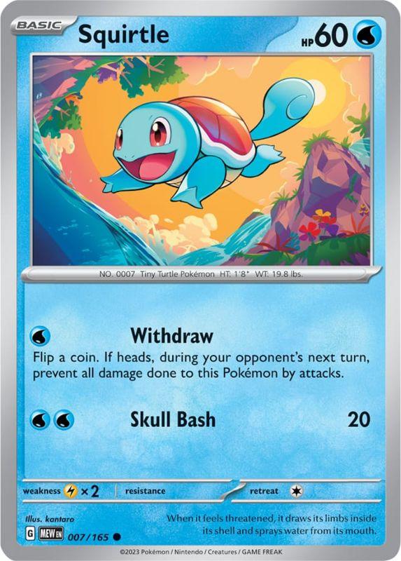 SV3.5 - 151 - 007/165 - Squirtle - Common - Reverse Holo
