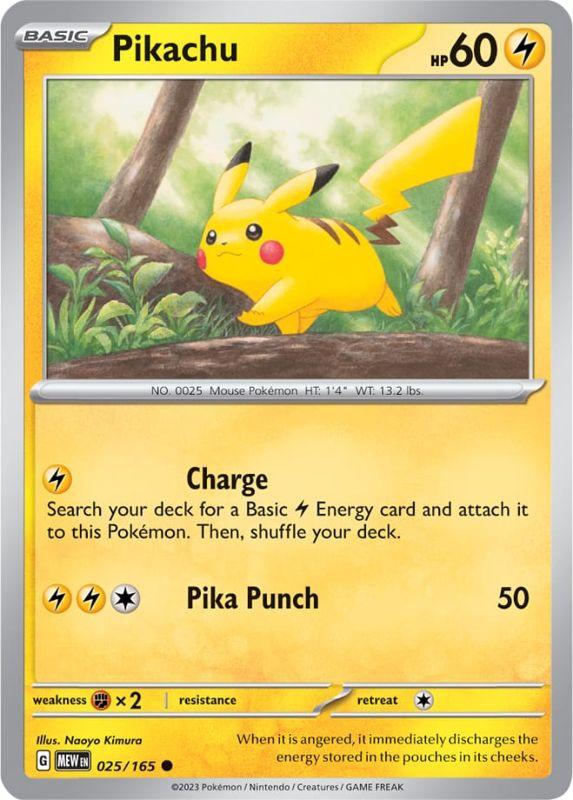 SV3.5 - 151 - 025/165 - Pikachu - Common - Reverse Holo