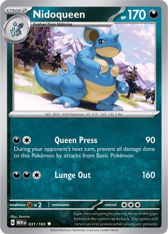 SV3.5 - 151 - 031/165 - Nidoqueen - Uncommon - Reverse Holo