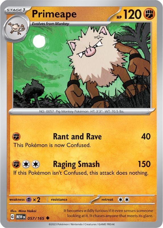 SV3.5 - 151 - 057/165 - Primeape - Uncommon - Reverse Holo