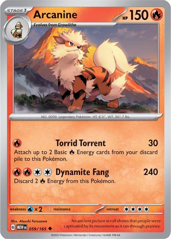 SV3.5 - 151 - 059/165 - Arcanine - Uncommon - Reverse Holo