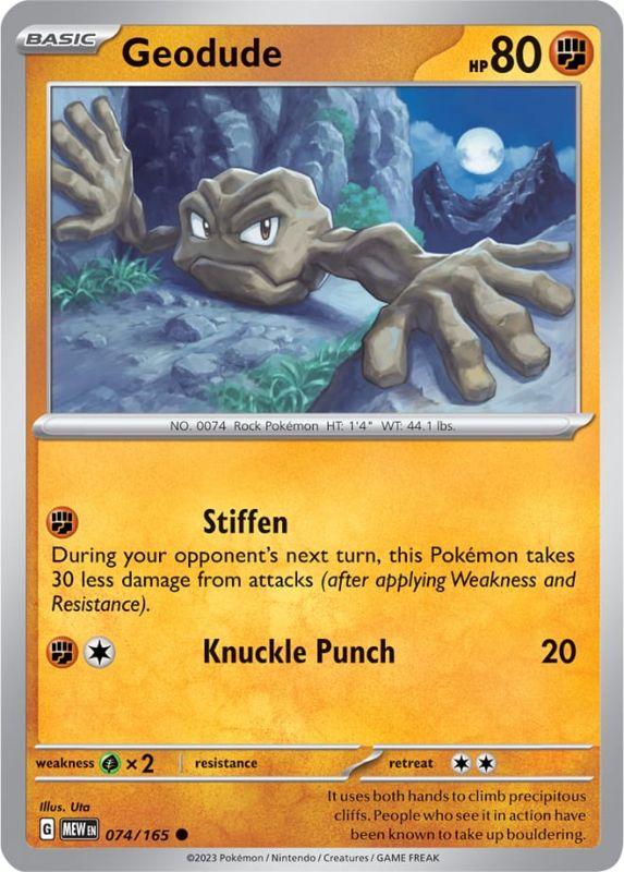 SV3.5 - 151 - 074/165 - Geodude - Common - Reverse Holo