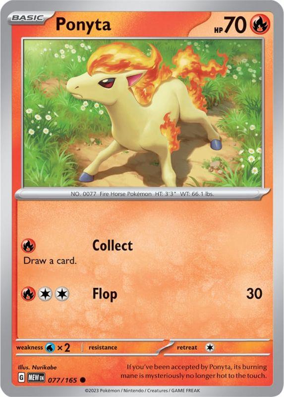 SV3.5 - 151 - 077/165 - Ponyta - Common - Reverse Holo