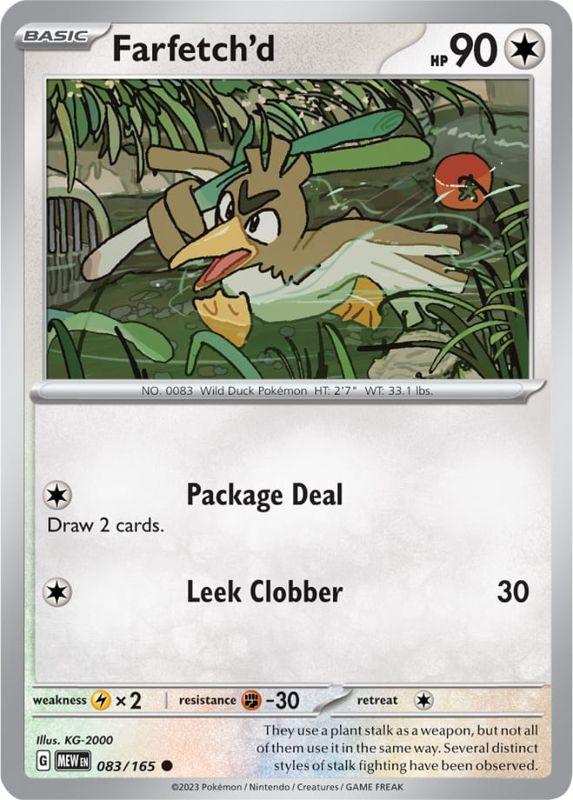 SV3.5 - 151 - 083/165 - Farfetch'd - Common - Reverse Holo