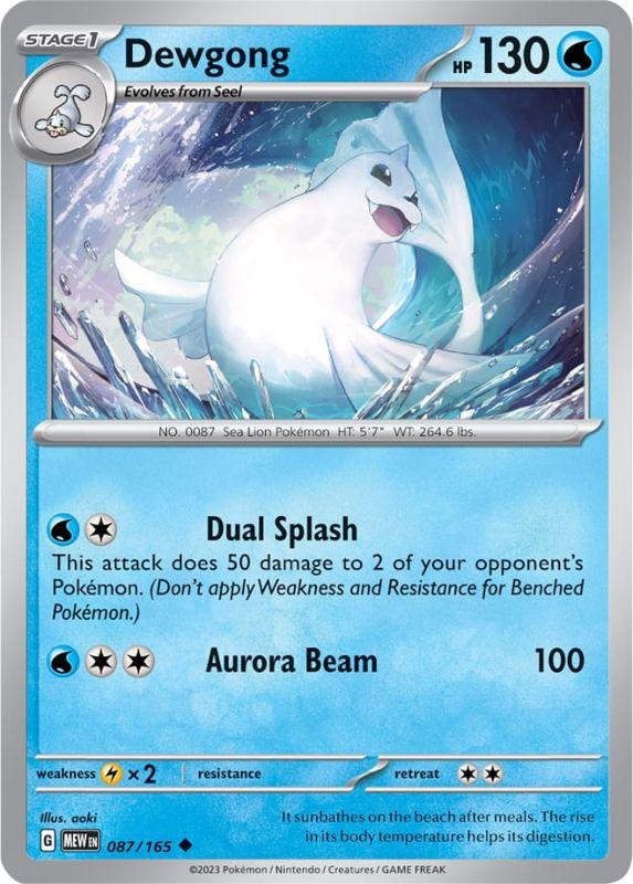 SV3.5 - 151 - 087/165 - Dewgong - Uncommon - Reverse Holo