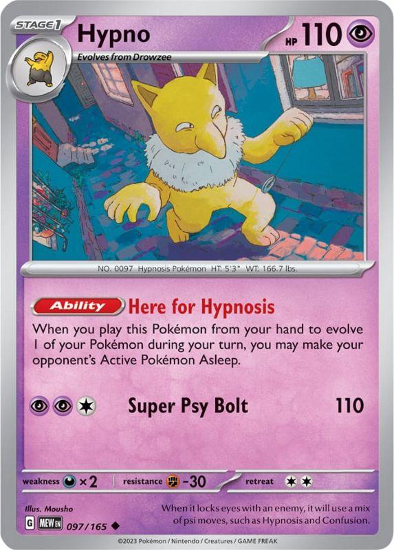 SV3.5 - 151 - 097/165 - Hypno - Uncommon - Reverse Holo