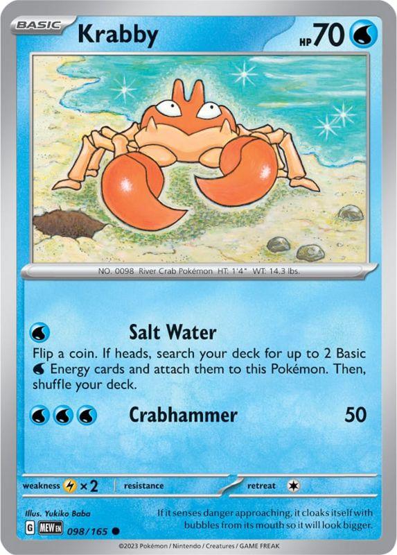 SV3.5 - 151 - 098/165 - Krabby - Common - Reverse Holo