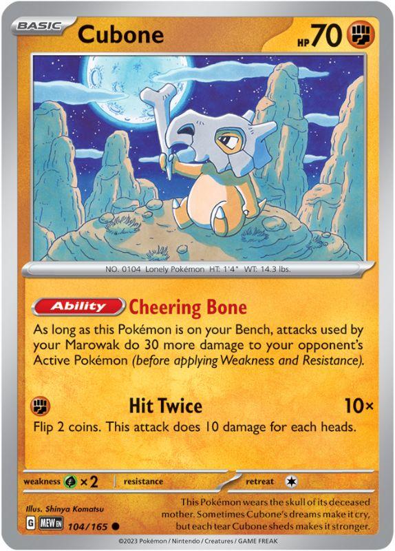 SV3.5 - 151 - 104/165 - Cubone - Common - Reverse Holo