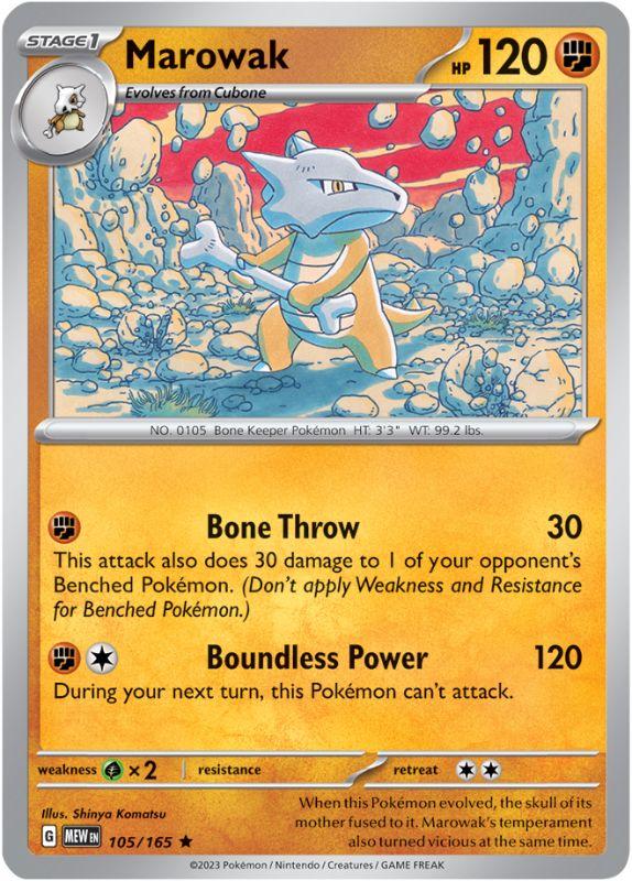 SV3.5 - 151 - 105/165 - Marowak - Rare - Reverse Holo