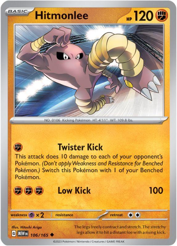 SV3.5 - 151 - 106/165 - Hitmonlee - Uncommon - Reverse Holo