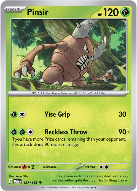 SV3.5 - 151 - 127/165 - Pinsir - Uncommon - Reverse Holo