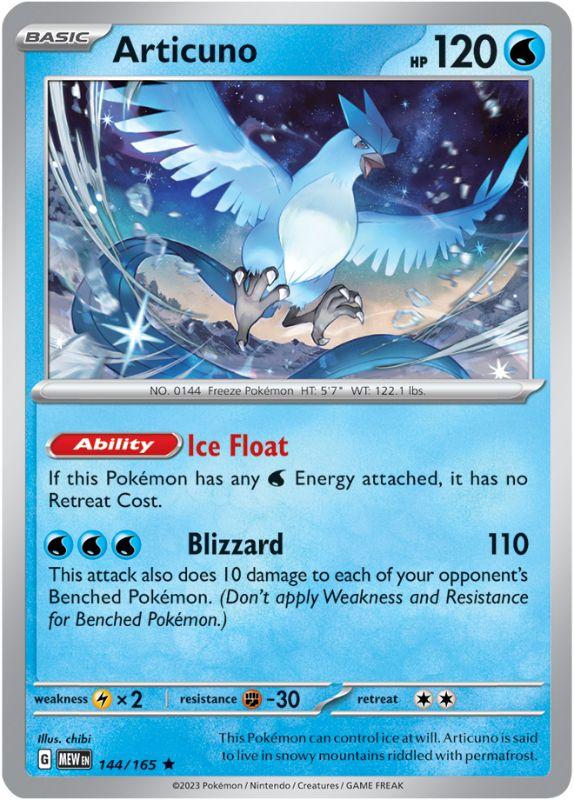 SV3.5 - 151 - 144/165 - Articuno - Rare - Reverse Holo