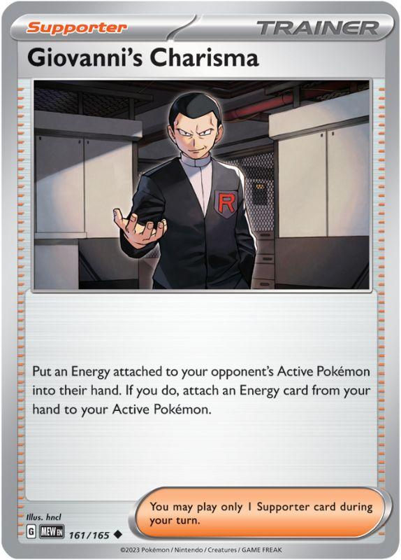 SV3.5 - 151 - 161/165 - Giovanni's Charisma - Uncommon - Reverse Holo