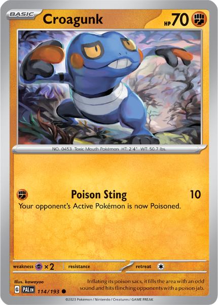 SV2 - Paldea Evolved - 114/193 - Croagunk - Common Reverse