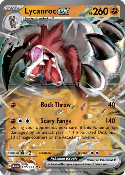 SV2 - Paldea Evolved - 117/193 - Lycanroc ex - Double Rare