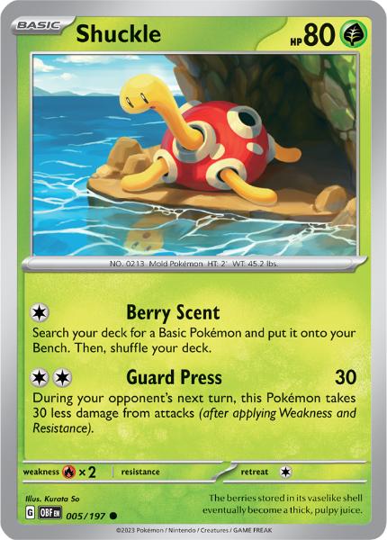 SV3 - Obsidian Flames - 005/197 - Shuckle - Common