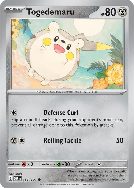 SV3 - Obsidian Flames - 151/197 - Togedemaru - Common Reverse