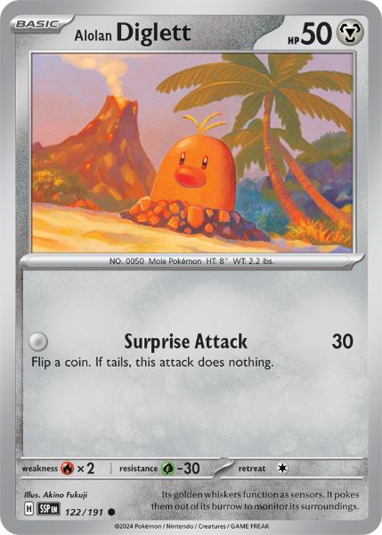 SV8 - Surging Sparks - 122/191 - Alolan Diglett - Common Reverse