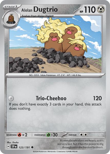 SV8 - Surging Sparks - 123/191 - Alolan Dugtrio - Uncommon Reverse