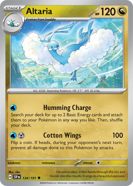 SV8 - Surging Sparks - 134/191 - Altaria - Uncommon Reverse