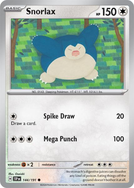 SV8 - Surging Sparks - 144/191 - Snorlax - Common Reverse