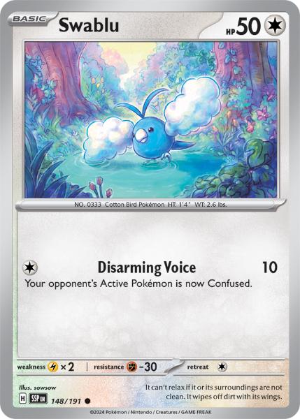 SV8 - Surging Sparks - 148/191 - Swablu - Common Reverse