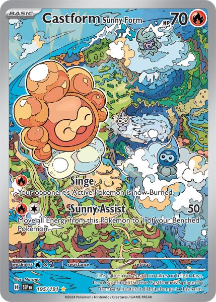 SV8 - Surging Sparks - 195/191 - Castform Sunny Form - Illustration Rare