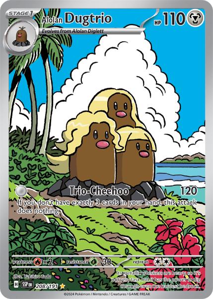 SV8 - Surging Sparks - 208/191 - Alolan Dugtrio - Illustration Rare