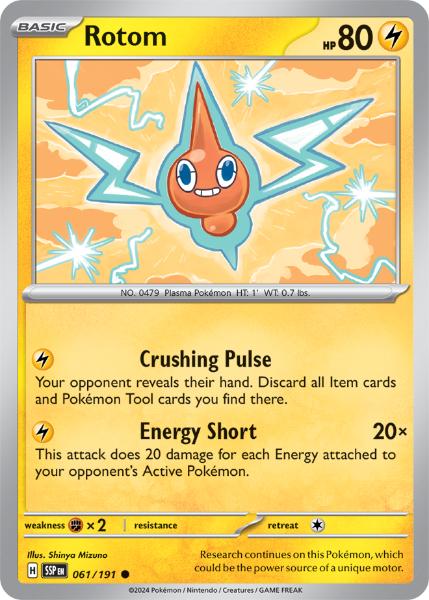 SV8 - Surging Sparks - 061/191 - Rotom - Common Reverse