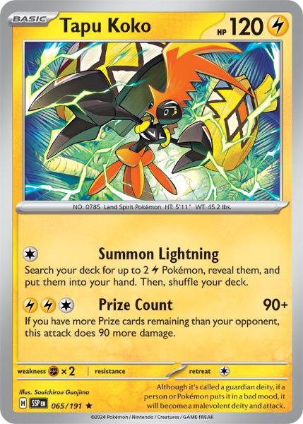 SV8 - Surging Sparks - 065/191 - Tapu Koko - Rare