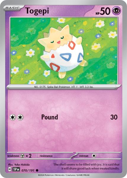 SV8 - Surging Sparks - 070/191 - Togepi - Common Reverse