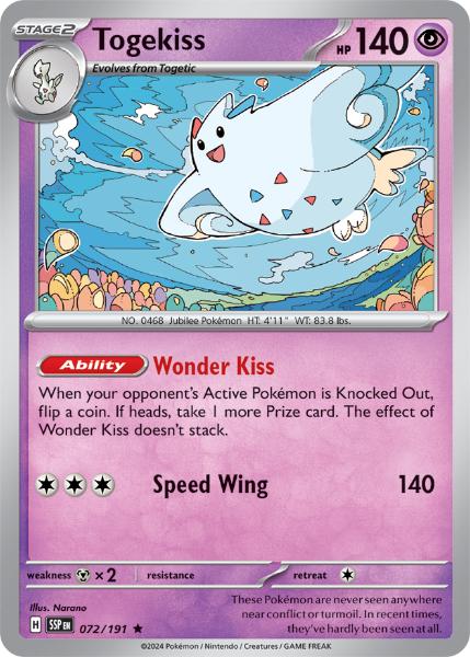 SV8 - Surging Sparks - 072/191 - Togekiss - Rare Reverse