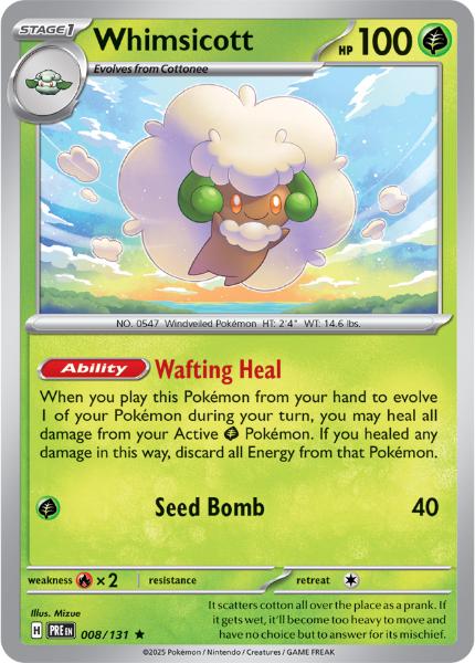 SV8.5 - Prismatic Evolutions - 008/131 - Whimsicott - Rare - Poké Ball