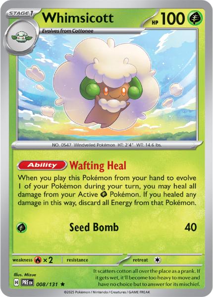 SV8.5 - Prismatic Evolutions - 008/131 - Whimsicott - Rare - Reverse Holo