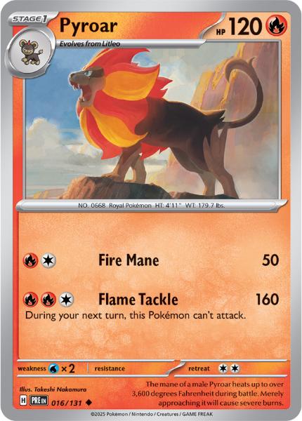 SV8.5 - Prismatic Evolutions - 016/131 - Pyroar - Uncommon - Poké Ball