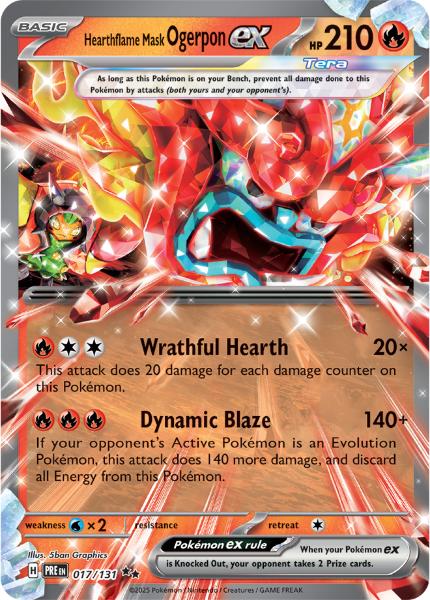 SV8.5 - Prismatic Evolutions - 017/131 - Hearthflame Mask Ogerpon ex - Double Rare