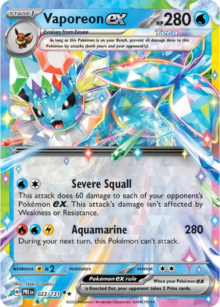 SV8.5 - Prismatic Evolutions - 023/131 - Vaporeon ex - Double Rare