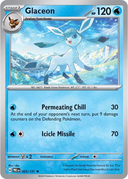 SV8.5 - Prismatic Evolutions - 025/131 - Glaceon - Rare - Poké Ball