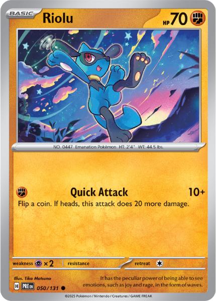 SV8.5 - Prismatic Evolutions - 050/131 - Riolu - Common - Poké Ball