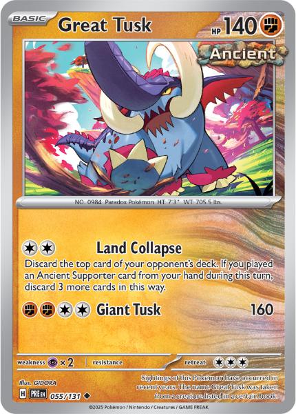 SV8.5 - Prismatic Evolutions - 055/131 - Great Tusk - Uncommon - Reverse Holo