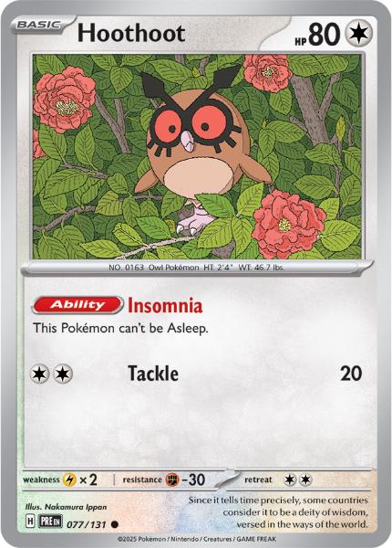 SV8.5 - Prismatic Evolutions - 077/131 - Hoothoot - Common - Poké Ball