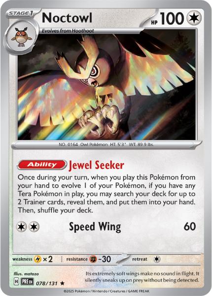 SV8.5 - Prismatic Evolutions - 078/131 - Noctowl - Rare - Poké Ball
