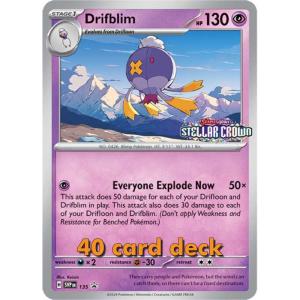 Pokemon, SEALED Build & Battle Stellar Crown (SV7) 40 card deck with Drifblim [SVP135]