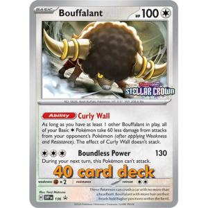 Pokemon, SEALED Build & Battle Stellar Crown (SV7) 40 card deck with Bouffalant [SVP136]