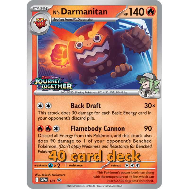 Pokemon, SEALED Build & Battle Journey Together (SV9) 40-korts lek med N's Darmanitan [SVP181]