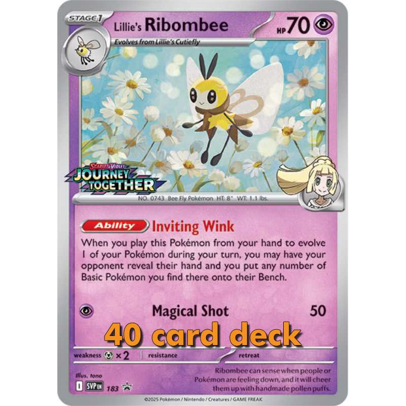 Pokemon, SEALED Build & Battle Journey Together (SV9) 40-korts lek med Lillie's Ribombee [SVP183]