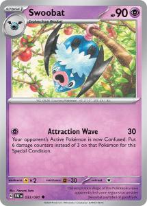 SV4.5 - Paldean Fates - 033/091 - Swoobat - Rare Reverse