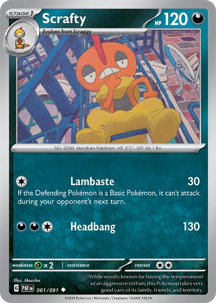 SV4.5 - Paldean Fates - 061/091 - Scrafty - Uncommon Reverse