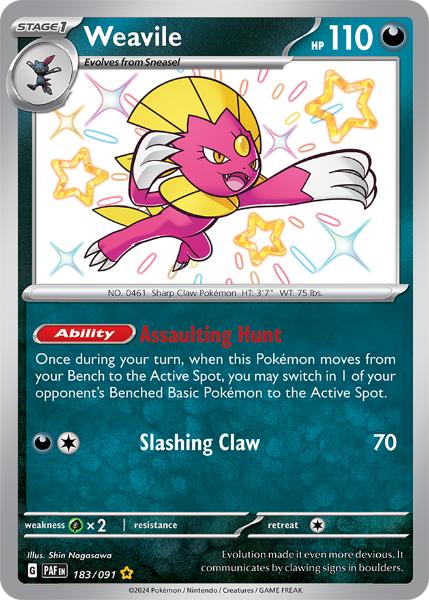 SV4.5 - Paldean Fates - 183/091 - Weavile - Shiny Rare